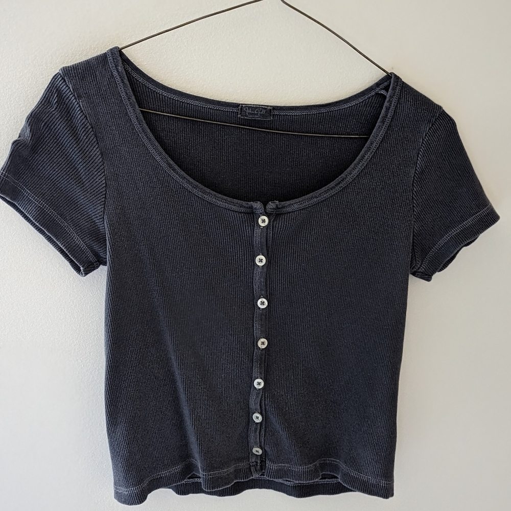 Brandy Melville Navy Blue Zelly Top